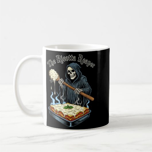 The Ricotta Reaper Funny Italian Halloween Lasagna Kaffeetasse (Links)