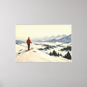 The Ridge Pause Vintage Ski Art Leinwanddruck