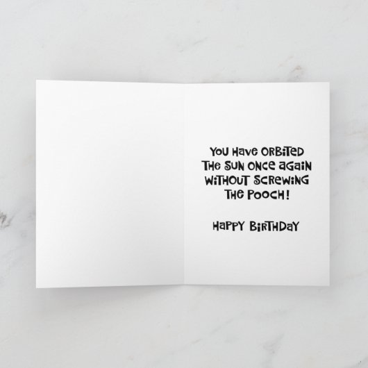 "The Right Stuff" Geburtstag Karte (Innenseite)