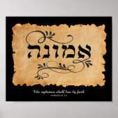 The righteous shall live by faith Emunah Art Print Poster (Vorne)