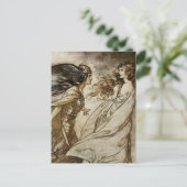 "The Ring - Flying it Away" von Arthur Rackham Postkarte (Stehend Vorderseite)