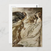 "The Ring - Flying it Away" von Arthur Rackham Postkarte (Vorne/Hinten)