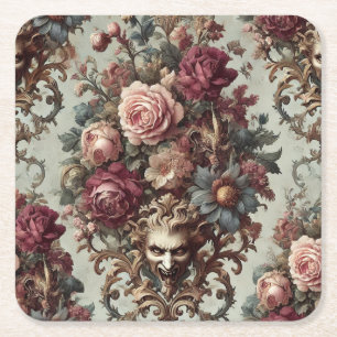 🌺 The Riot to Bloom - Gotisches Barock Rechteckiger Pappuntersetzer