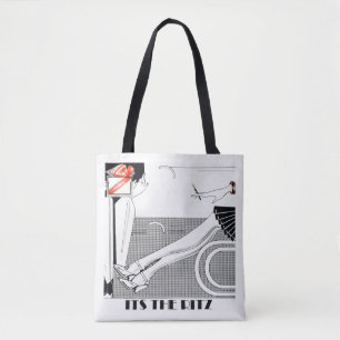 The Ritz 1920 Style Art Deco Design Schwarz & Weiß Tasche