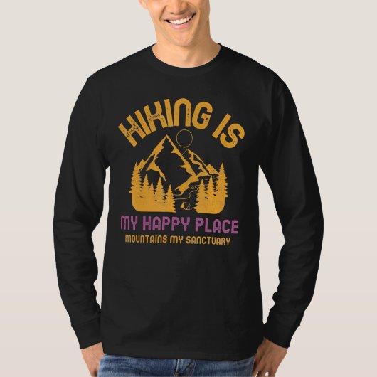 The River Is My Happy Place Hand Drawn River Campi T-Shirt (Vorderseite)