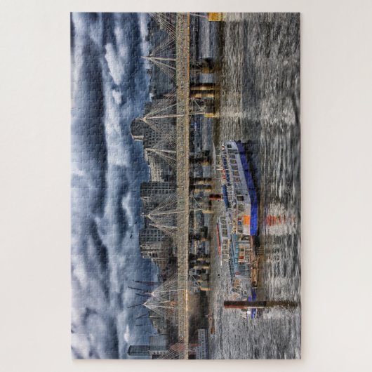 The River Thames London under a Cloudy Sky Puzzle (Vertikal)