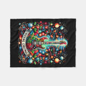 The Rocking Christmas Christmas Rock Guitar Santa  Fleecedecke (Vorderseite (Horizontal))