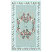 The Romance of Silk w/ monogram 60" x 104" Aqua Tischdecke (Vorderseite)