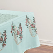 The Romance of Silk w/ monogram 60" x 104" Aqua Tischdecke (Beispiel)