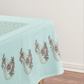 The Romance of Silk w/ Monogram 60" x 84" Aqua Tischdecke (Beispiel)