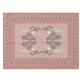 The Romance of Silk w/Monogram Peach 52" x 70" Tischdecke (Vorderseite (Horizontal))