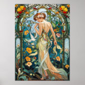The Romantic Vine Art Nouveau Feminine Poster (Vorne)