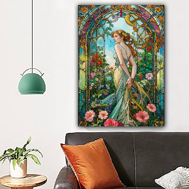 The Romantic Vine Art Nouveau Feminine Poster