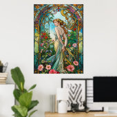 The Romantic Vine Art Nouveau Feminine Poster (Heimbüro)