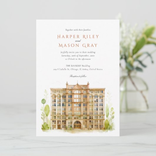 THE ROOKERY Chicago Wedding Einladung (Stehend Vorderseite)