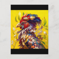 the rooster postkarte