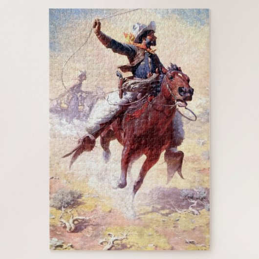 The Roping Range Cowboy William Robinson Leigh Puzzle (Vertikal)