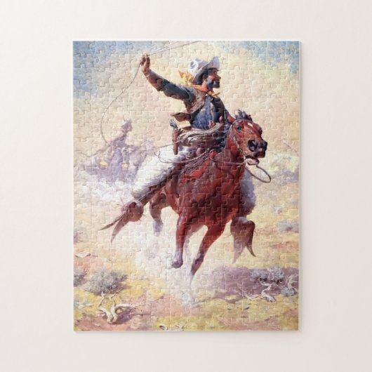 The Roping Range Cowboy William Robinson Leigh Puzzle (Vertikal)
