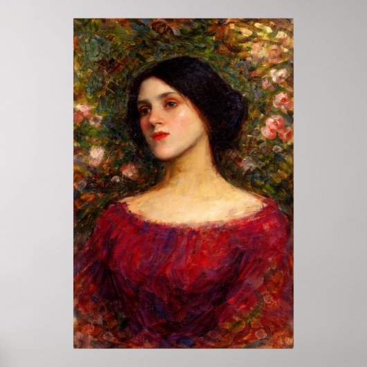 The Rose Bower by John William Waterhouse Poster (Vorne)