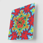 The Rosey Kaleidoscope Quadratische Wanduhr (Winkel)