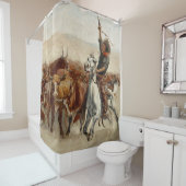 The Roundup Western Art von Frederic Remington Duschvorhang (Beispiel)