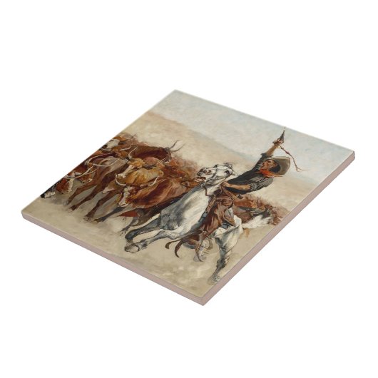 The Roundup Western Art von Frederic Remington Fliese (Seite)