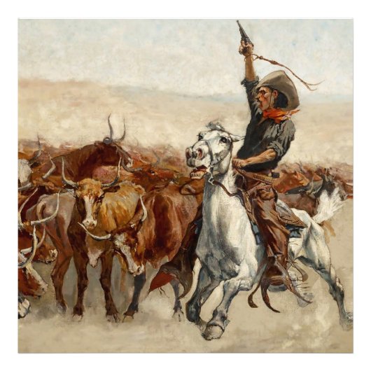 The Roundup Western Art von Frederic Remington Fotodruck (Vorne)