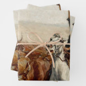 The Roundup Western Art von Frederic Remington Geschenkpapier Set (Beispiel)