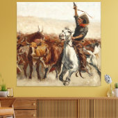The Roundup Western Art von Frederic Remington Leinwanddruck (Insitu (Wohnzimmer))