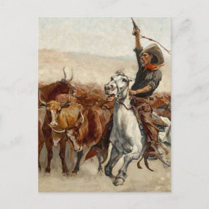 The Roundup Western Art von Frederic Remington Postkarte