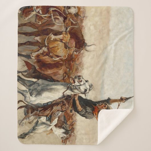 The Roundup Western Art von Frederic Remington Sherpadecke (Vorderseite)