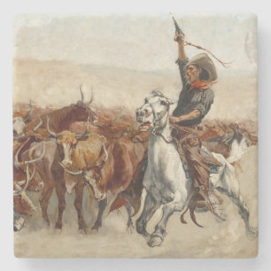 The Roundup Western Art von Frederic Remington Steinuntersetzer
