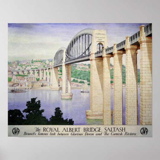 The Royal Albert Bridge, Saltash Vintage Travel Poster (Vorne)