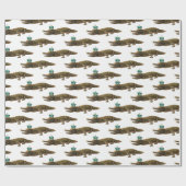 The Royal Croc - Fun Girly Modern Jewel Alligator Geschenkpapier (Flach)