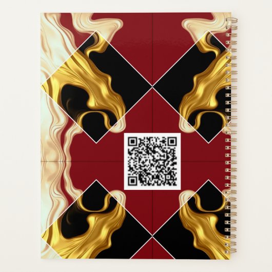 The Royal Flow Planner: Regal Crimson & Gold QR Planer (Rückseite)