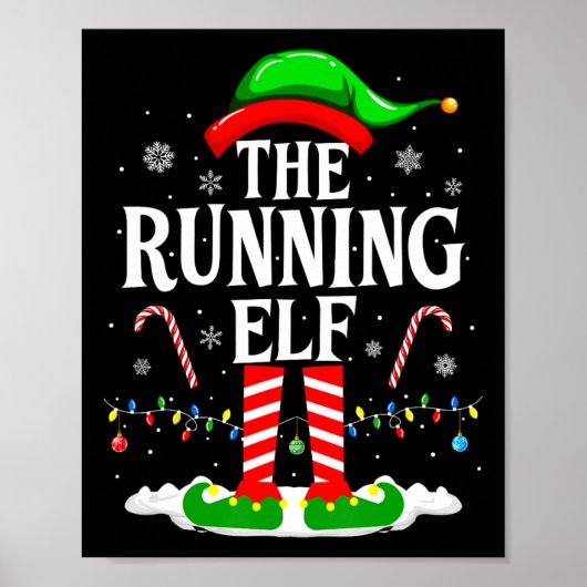 The Running Elf Xmas Running Funny Runner Christma Poster (Vorne)