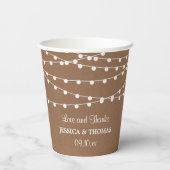 The Rustic Kraft String Lights Wedding Collection Pappbecher (Rückseite)
