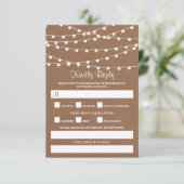 The Rustic Kraft String Lights Wedding Collection RSVP Karte (Stehend Vorderseite)