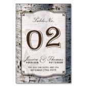 The Rustic Silver Birch Tree Wedding Collection 02 Tischnummer (Vorderseite)