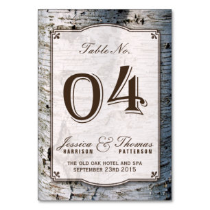 The Rustic Silver Birch Tree Wedding Collection 04 Tischnummer