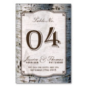 The Rustic Silver Birch Tree Wedding Collection 04 Tischnummer (Vorderseite)