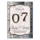 The Rustic Silver Birch Tree Wedding Collection 07 Tischnummer (Rückseite)
