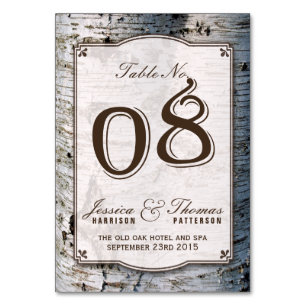 The Rustic Silver Birch Tree Wedding Collection 08 Tischnummer