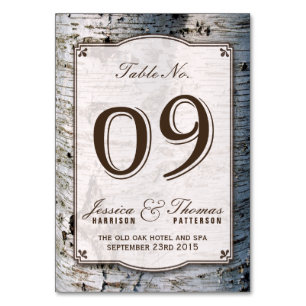 The Rustic Silver Birch Tree Wedding Collection 09 Tischnummer