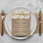 The Rustic Twine Bow Wedding Collection - Menü Menükarte
