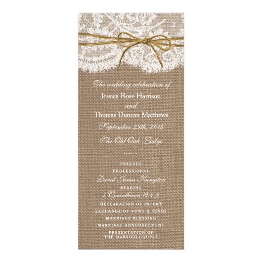 The Rustic Twine Bow Wedding Collection - Programm (Vorne)