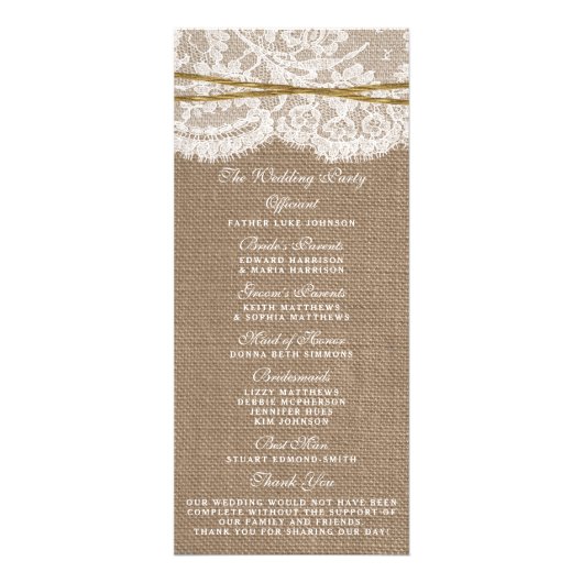 The Rustic Twine Bow Wedding Collection - Programm (Hinten)