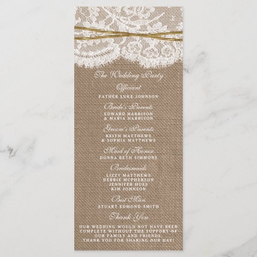 The Rustic Twine Bow Wedding Collection - Programm (Rückseite)