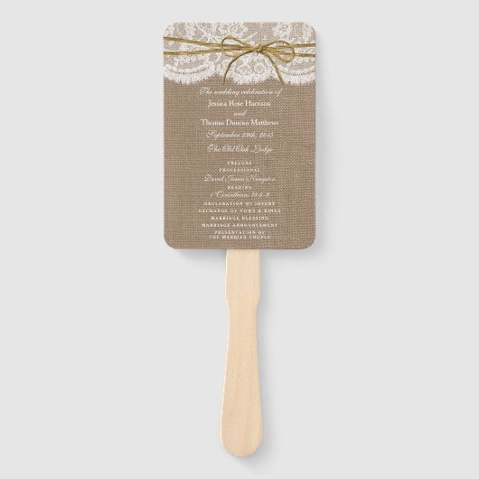 The Rustic Twine Bow Wedding Collection - Programm Fächer (Vorderseite)