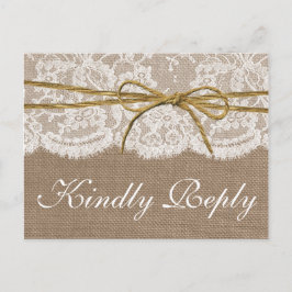 The Rustic Twine Bow Wedding Collection - UAWG Einladungspostkarte